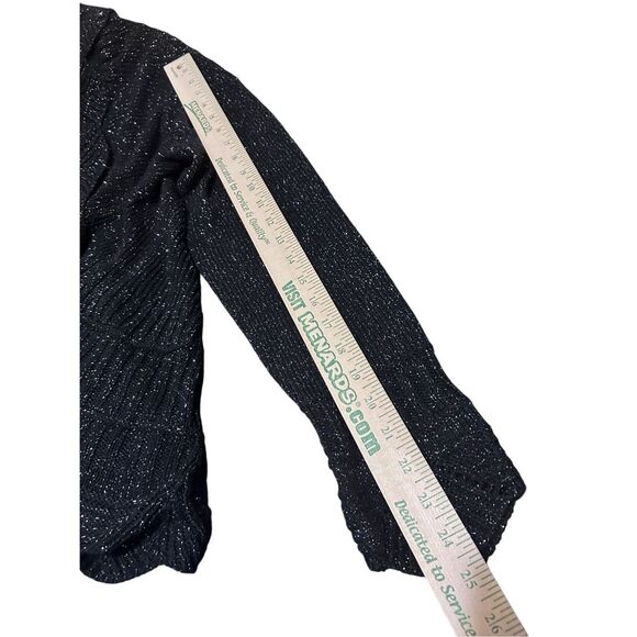 Beverly Drive Women’s Size L Open Cardigan Sweater Ruffled Scalloped Bling - Picture 6 of 12